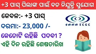 +3 PASS GOVERNMENT JOBS 2021 ll NEW +3 PASS JOBS ODISHA ll ODISHA GOVERNMENT JOBS 2021 ll NEW JOBS