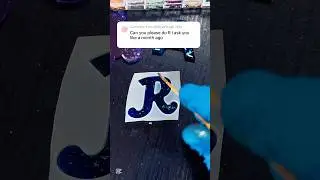 🐾 letter R keychain initial for Royal powell✨💙 resin pours #shorts #fyp