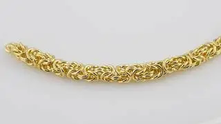 Byzantine-Link Bracelet Gold Ion-Plated Stainless Steel (8mm) 7.5