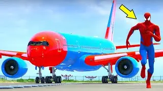 Plane Of Spider-Man Crashes After Hulk Attack In GTA 5 (Spider-Man Aeroplane)