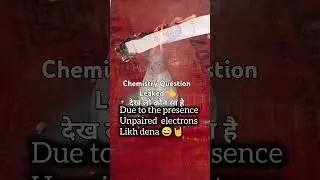 Chemistry paper leaked Question| 🤘😄#chemistry  #exam  #shorts