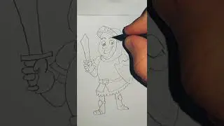 Funny Cartoon knight Drawing#drawing#art#lineart#sketch#drawingvideo#artshorts#timelapsedrawing