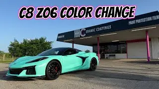 2024 C8 Z06 Color Change Timelapse - Tiffany Blue Terminax PPF