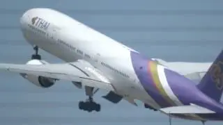 タイ国際航空 Boeing777-300 HS-TKO TG695便(バンコク行き) Takeoff 中部国際空港