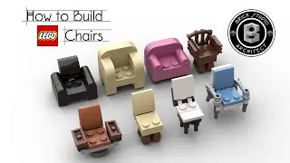 How to Build 8 simple LEGO chairs #lego