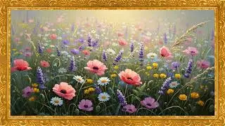 Classic Flower Meadow Paintings 🎨 4K Ambient Art for TV | Calm & Elegant Home Atmosphere