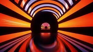 Orange Mirror Tunnel | VJ Loop Neon Tunnel Background