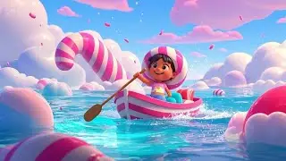 Row Row Through the Candy Sea | Sweet Adventure Nursery Rhyme | Educational Kids Songs