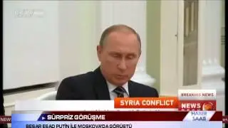 S&Uuml;RPRİZ G&Ouml;R&Uuml;ŞME... BEŞAR ESAD PUTİN İLE MOSKOVA'DA G&Ouml;R&Uuml;ŞT&Uuml;