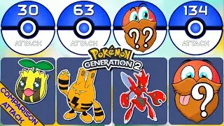 Comparison: All 100 Pokemon Base Attack from National Pok&eacute;dex Generation 2
