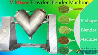 V Mixer machine working video with twin shell type powder cone blender