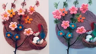 Out of waste coconut or other material craft ideas|| waste material se wall hanging||Bird Nest||
