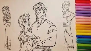 Disney Frozen Elsa, Anna, Kristoff, Sven, Olaf | Coloring Book Pages#frozen d