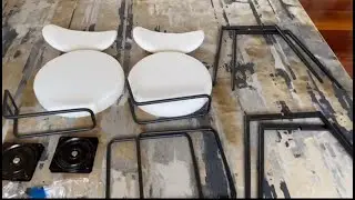 Take a look at these HOMMPA Boucle Bar Stools Set of 2 Swivel Barstools - LX