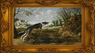 Vintage Hunting Dog Painting 4K Frame TV Art | Relaxing Digital Wall Display for Home Ambiance