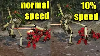 Wraithlord vs Space Marines Slow Motion Comparison - Dawn of War Definitive Edition