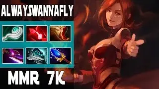DOTA 2 - ALWAYSWANNAFLY LINA GAMEPLAY - MMR 7K