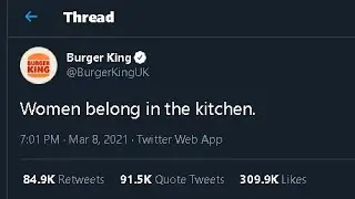 Burger King Twitter being absolutely based
