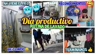 Día productivo💪Rutina de lavado✨viene mucho frío🥶🥶lavando el baño #motivate 💪concurso de oratoria🥰♥️