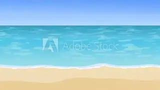 2d animated cartoon beautiful sandy sea beach background with moving water and interesting water