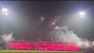 Pyro by Go Ahead Eagles supporters at home against SC Braga tonight!  29.01.2026 #goaheadeagles