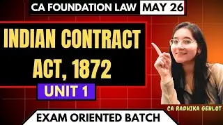 CA Foundation law |Jan 26| Indian Contract Act Unit 1 |Chartered Accountant.