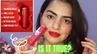 *NEW MAYBELLINE SUPERSTAY VINYL INK LIPCOLOR SWATCHES , REVIEW & WEAR TEST| IN HINDI