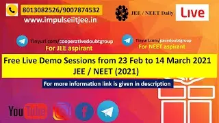 Impulse IIT JEE online classes schedule