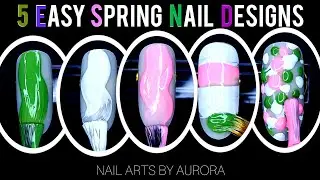 Top 5 Simple Spring Nail Design Ideas You Can Make Today!☘️🌸 #shorts #nailart #youtubeshorts