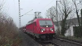 Bahnhof Gie&szlig;en Oswaldsgarten 187 127 mit gemischten G&uuml;terzug