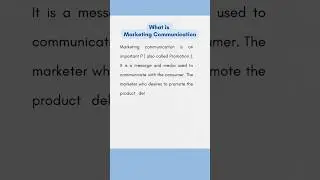What is Marketing Communication | Student Notes |