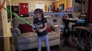 Everybody was Star Wars fighting! Aiden and Miri were fast as lightning!