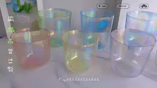 7pcs Cherry Blossom Set of Cosmic 6 to 8inch Crystal Singing Bowls 432Hz -Handmade by BYRSA