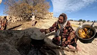 Nomadic life| nomadic oak harvesting adventure 🌰| cooking rooster stew after heavy rain 🌧