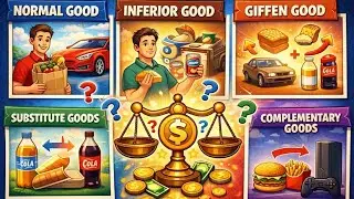 #Types Of Goods In Economics  #  Normal Goods# Inferior Goods # Giffen Goods# Substitutes goods# 