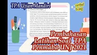 LATIHAN SOAL TPA VERBAL (pemahaman bahasa Inggris) UJIAN MANDIRI UNY, UNJ 2021
