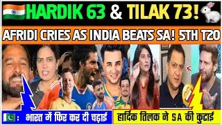 Shahid Afridi Crying 😢 | India Beat South Africa 5th T20 | Hardik 63 & Tilak 73 | India vs SA High