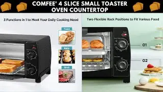 Comfee' 4 Slice Small Toaster Oven Countertop | 4 Slice Small Toaster Oven Countertop | Toaster