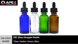 Glass Dropper Bottle with Child Resistant Cap | for e-liquids packaging, essential oils, cosmetics