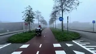 Cycling Towards Mist in the Netherlands (4K)