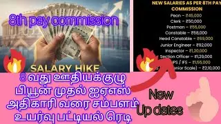  8 வது ஊதியக்குழு பியூன் முதல் ஐஏஎஸ் அதிகாரி வரை சம்பளம் உயர்வு பட்டியல் ரெடி/8th Pay commission  