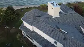 DJI 4k Mini drone video - Sunset, beach house on Lake Erie