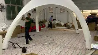 How to set up the 4x4m inflatable X tent with an electric pump