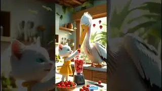 Lesser Adjutant Stork bird safe the cute cat's life 🐈 Bird rescue the small cat 😺 #shorts #rescue
