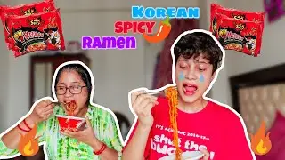 2xSPICY NUCLEAR FIRE NOODLES CHALLENGE with my INDIAN MOTHER (do not try this at home)