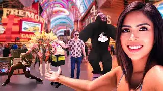 I tried Fremont street 😱💰😅