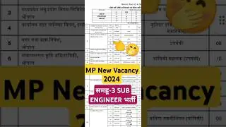 MP sub engineer vacancy 2024 |MP vyapam recruitment |MP sub engineer vacancy Online Form Kaise Bhare