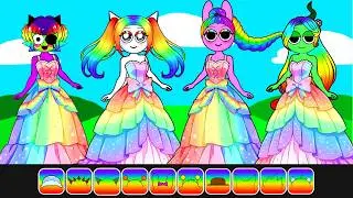 Sprunki Song: RAINBOW PRINCESS MAKEOVER BATTLE &mdash; FULL COLOR TRANSFORMATION | Paper DIY