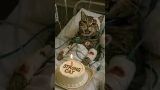 Strong Cat #happybirthday #funny #aiandcats #aicats #kitten #animalintelligence #cute #cat #cake #o
