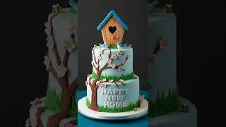 New Home 🏡 Customizme cake recipe vanilla flavor 😋 #house #birds #trending #short #art